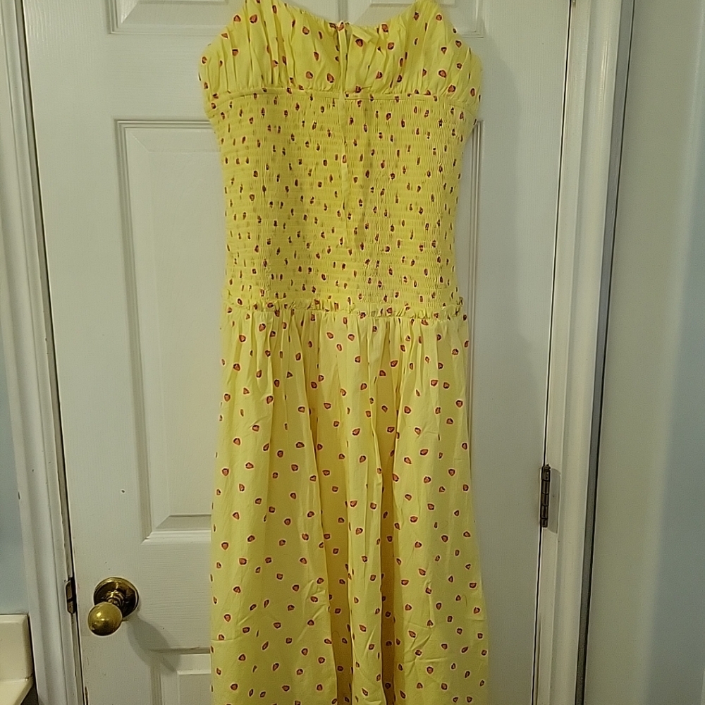 Vibrant Yellow and Red Casual Dress